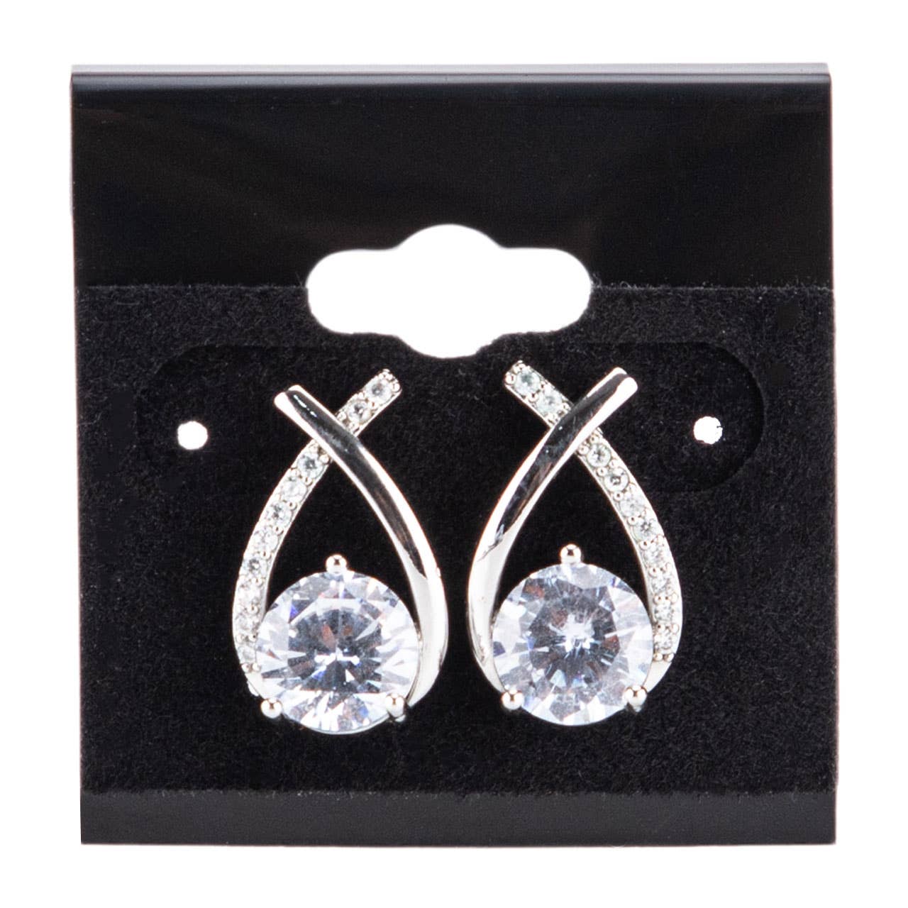 Store Supply Warehouse - Wholesale Jewelry Stand & Display - 1 ½" Black Square Velour Earring Cards - Pack of 1007