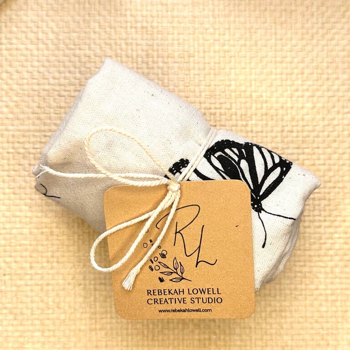 Rebekah Lowell Creative Studio - Wholesale Tea Towel - Monarch Butterfly Tea Towel, Black0