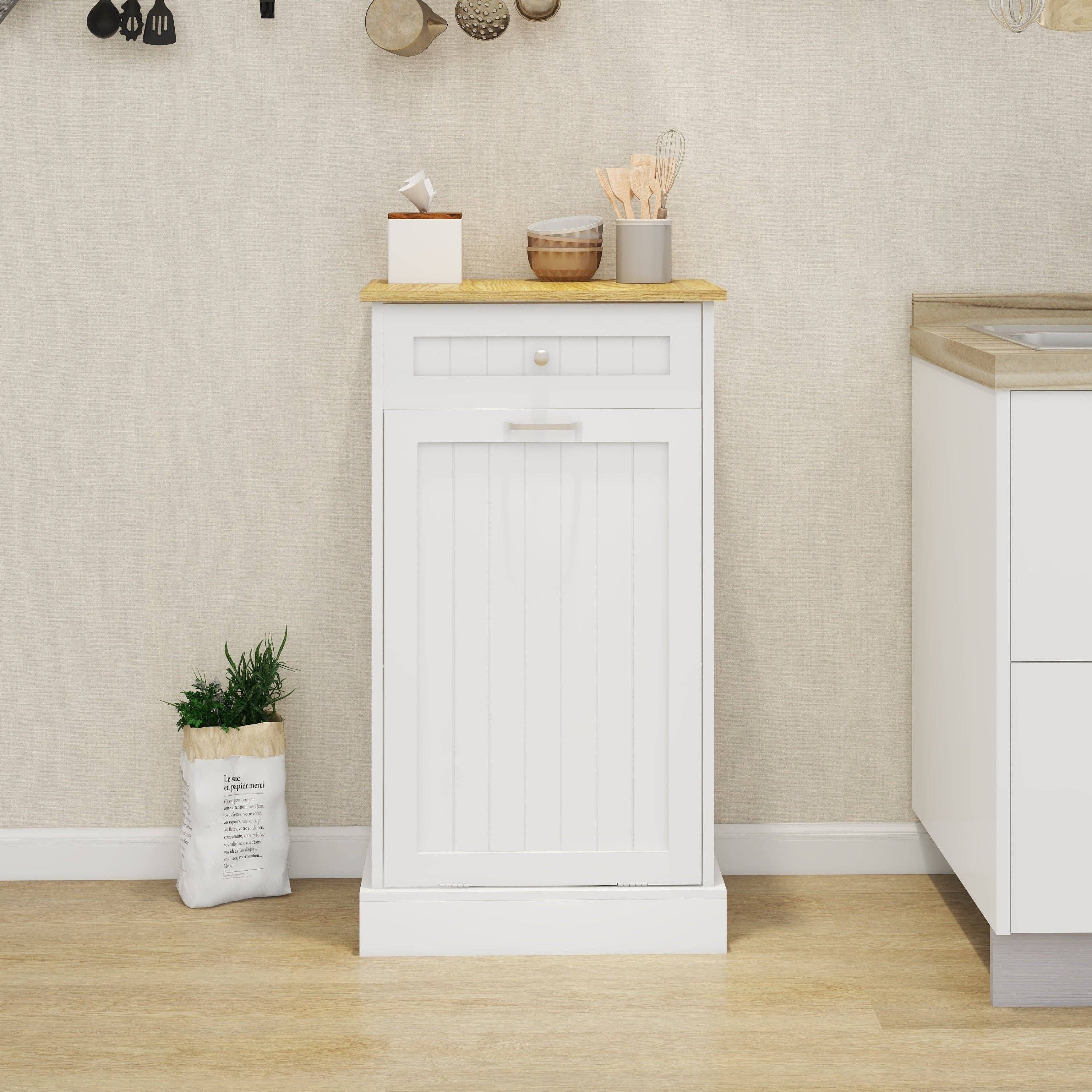 39F Inc. - Wholesale Cabinet - One-Drawer Tilt-Out Trash Cabinet – White Kitchen Storage1