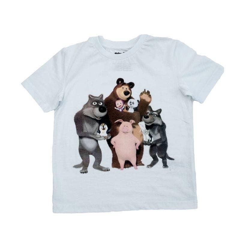 Comfort Clothing INC - Wholesale Screen Printed T-Shirt - Kids - Masha and The Bear Crew Neck Short Sleeve T-Shirt1