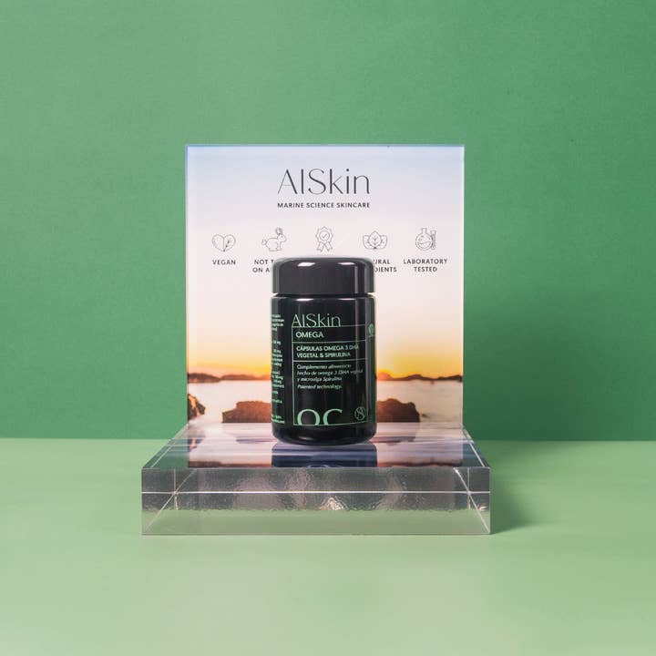 AlSkin Cosmetics - Vendita all'ingrosso Vitamine/integratori orali - AlSkin Omega - Capsule di Spirulina e DHA vegano ricco di Omega-33