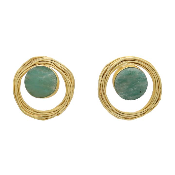 Eileen Water Green Amazonite Earrings for wholesale by ACUS