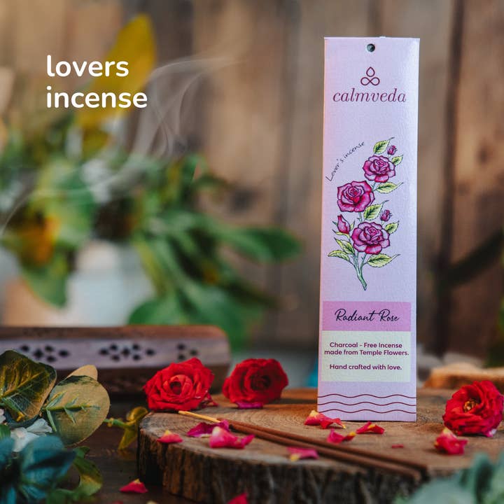 Calmveda Incense & Aromatherapy - Wholesale Incense - Radiant Rose Charcoal free Incense Sticks set (10 x12 Stick)