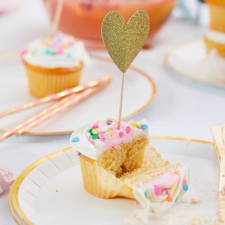 Coterie Party Supplies - Wholesale Cake/Cupcake Topper - Heart Mini Toppers (10 per pack)