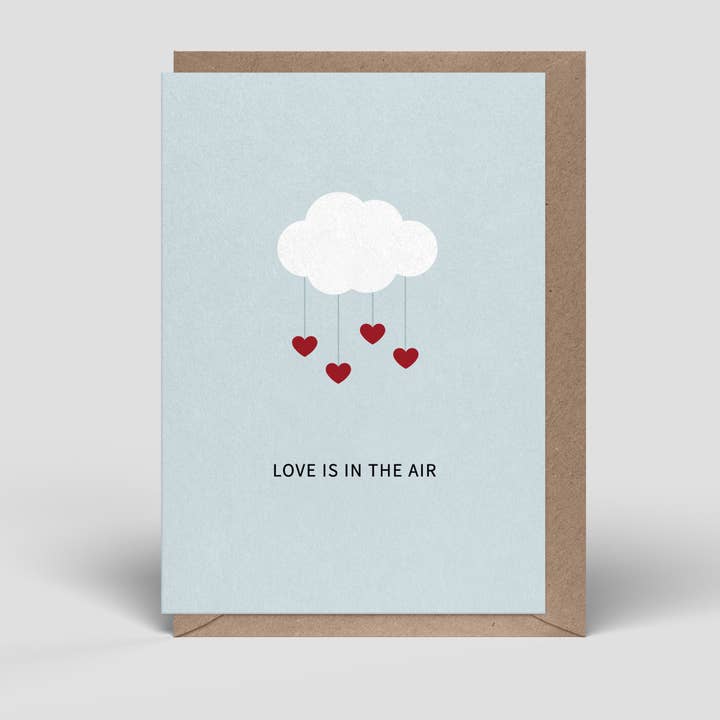 Carte de vœux pliée « Love is in the Air » - N° 285 pour la vente par Naturbedacht