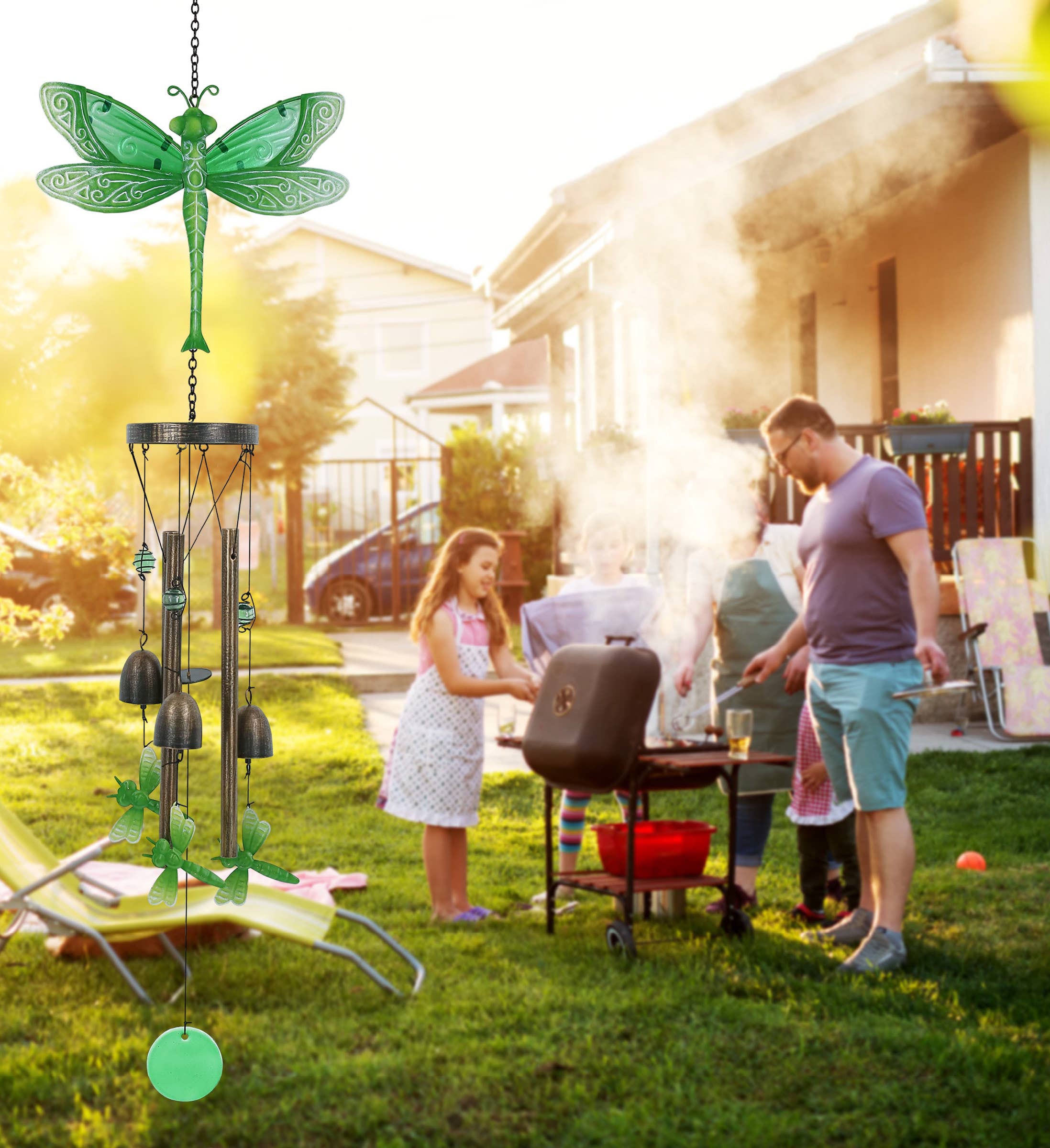 Cota Global - Wholesale Wind Chime - Wind Chime - Green Garden Dragonfly3