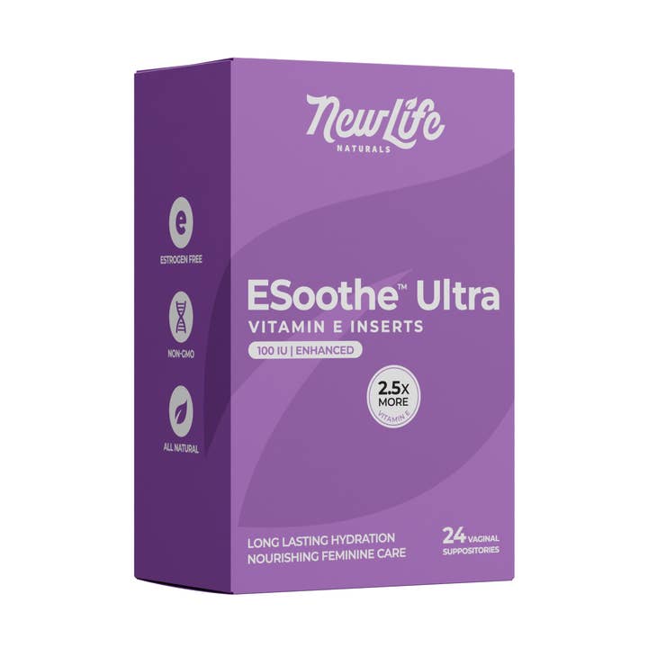 ESoothe Ultra Vitamin E Suppositories 100IU Moisture Support for wholesale by NewLife Naturals