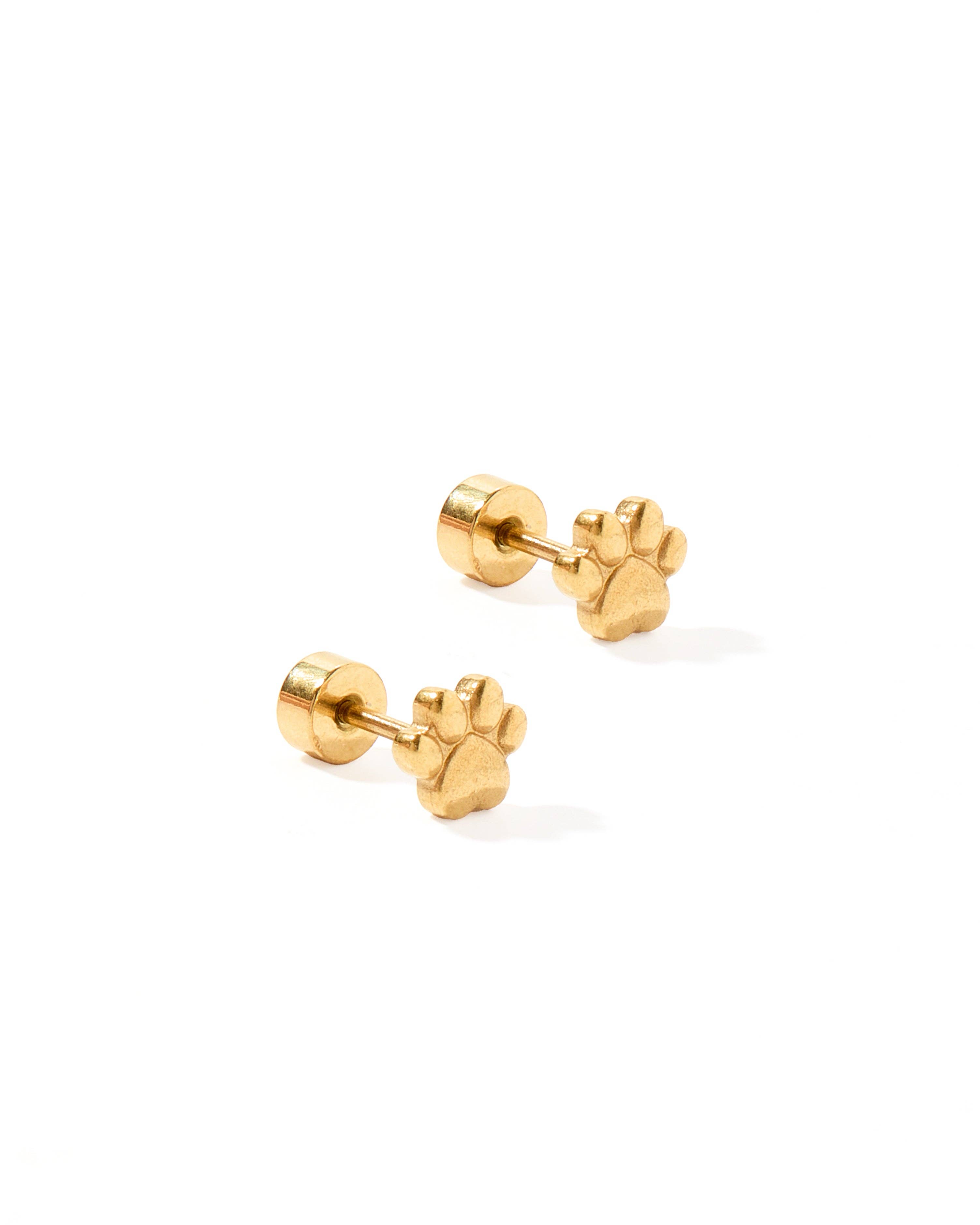 LINNY CO - Wholesale Stud/Post Earrings - Screwback Stud Earrings - Paw Print0