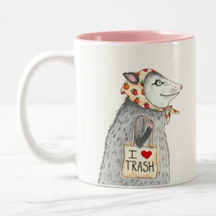 Tazza con motivo opossum con fazzoletto di frutta e shopping per la vendita all'ingrosso da parte di Lemon Zesty