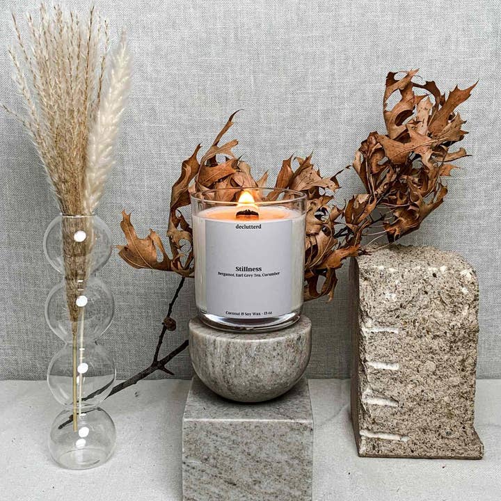 declutterd - Wholesale Jar/Filled Candle - Candle Wood Wick Stillness Non Toxic Coconut Soy Wax5