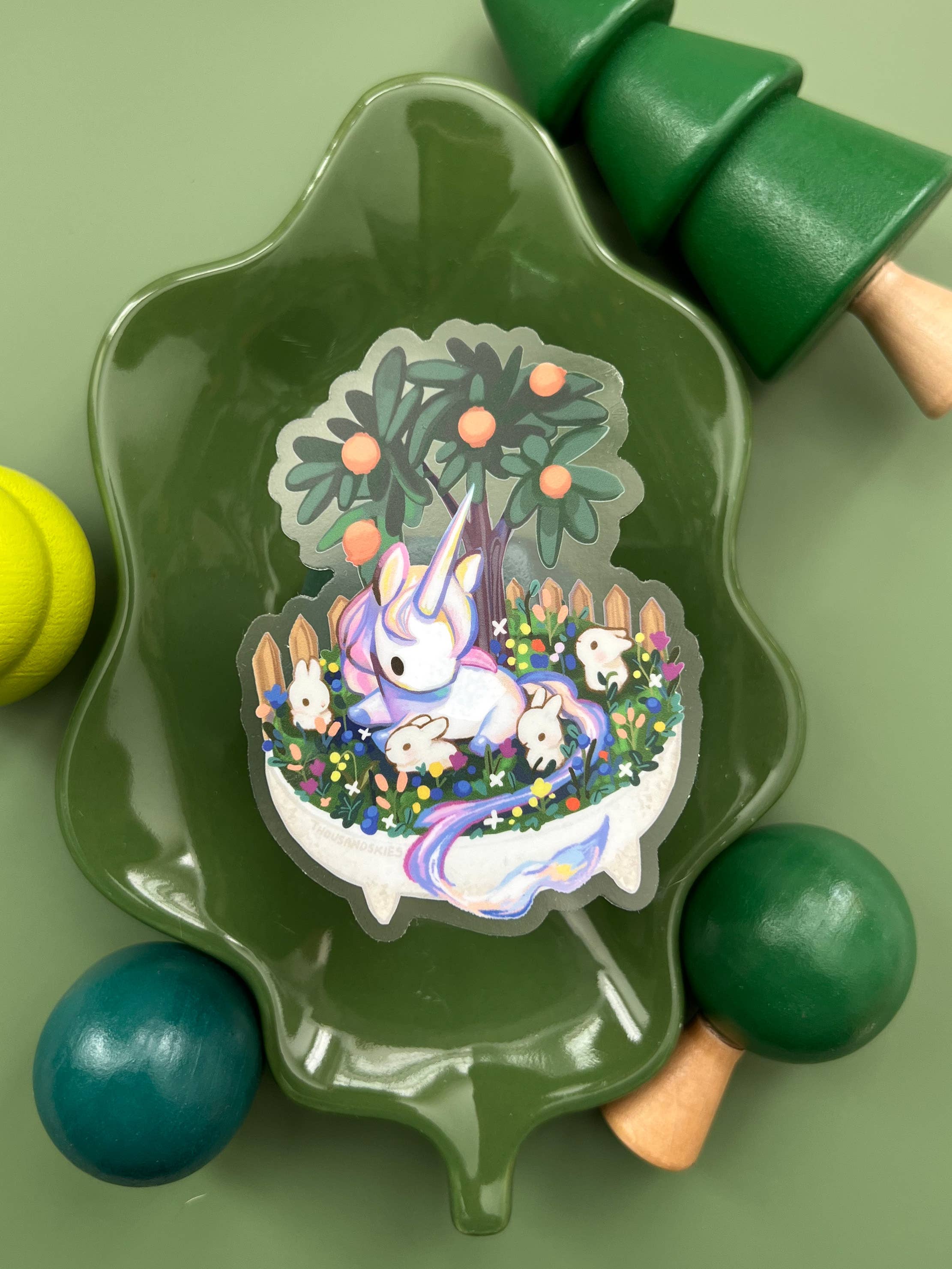 Thousand Skies - Vente Autocollant - Autocollant en vinyle (transparent) Bonsai Garden - Licorne2