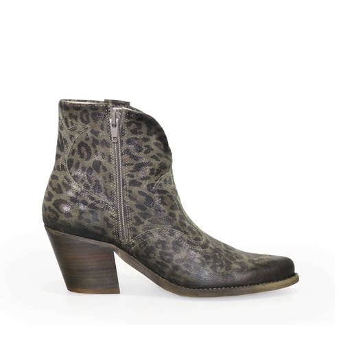 Women's Laredo Suede Leather Ankle Boots Leopard Green for wholesale on Faire2