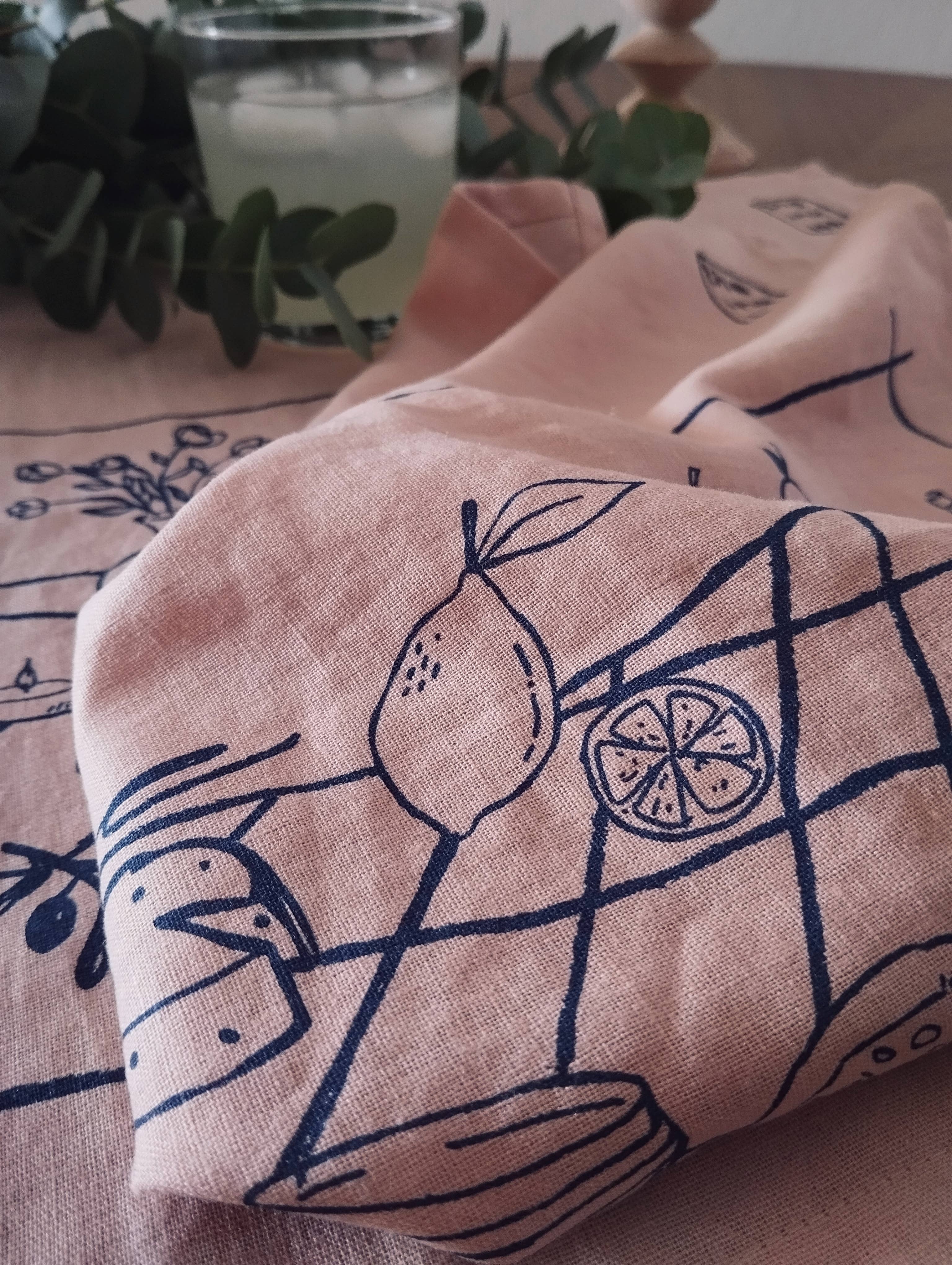 The Ink Job - Wholesale Tea Towel - Picnic Print Linen Kitchen Towel5