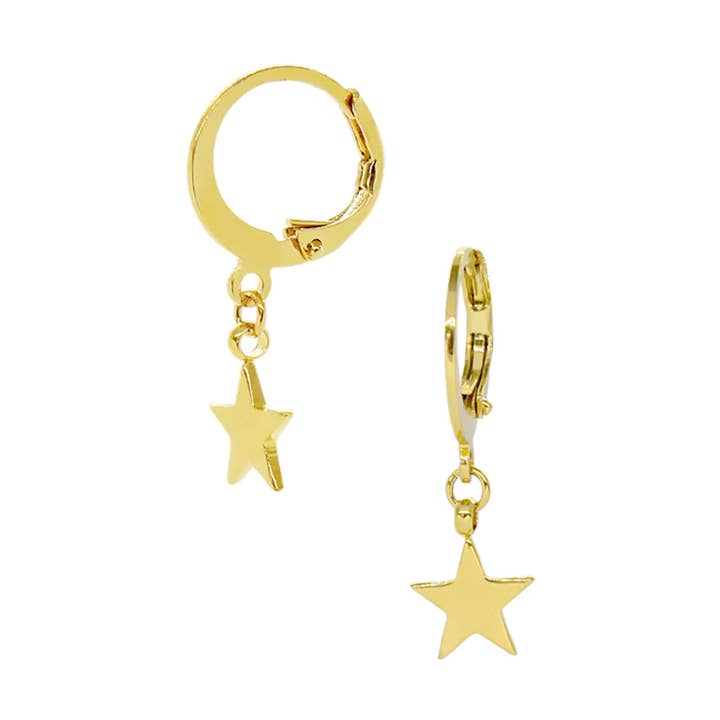 EMRY GOLD STAR HUGGIE EARRINGS for wholesale by MAI DESIREE