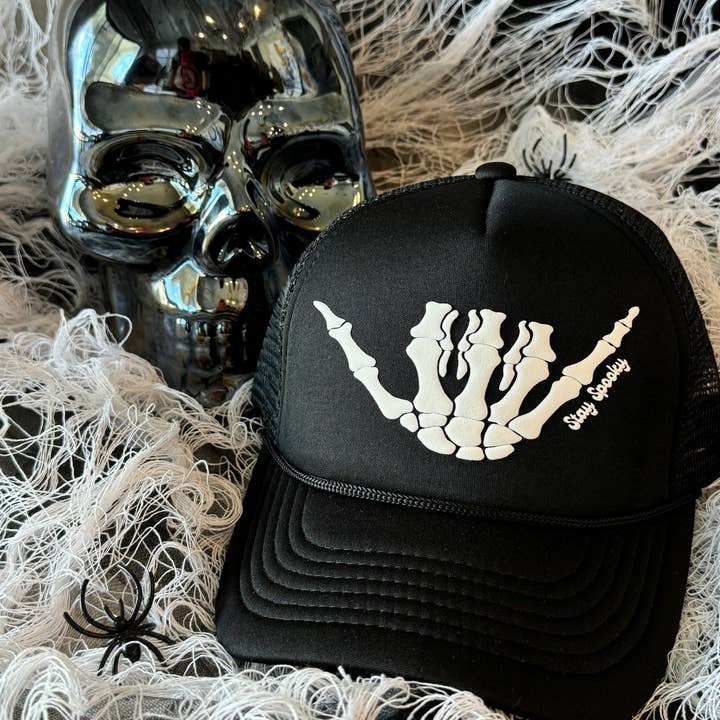 Malibu and Mint - Wholesale Trucker Hat - Women's - Hang Loose Skelton Bones Trucker Hat4