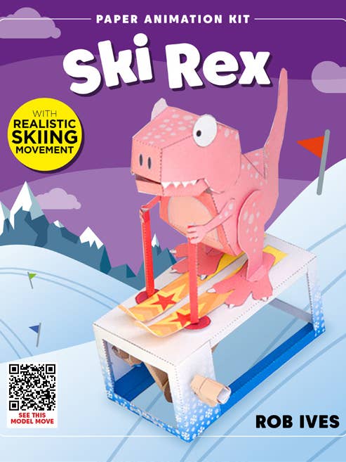 Ski Rex - Rob Ives Paper Animation Kits for wholesale by Go on make me