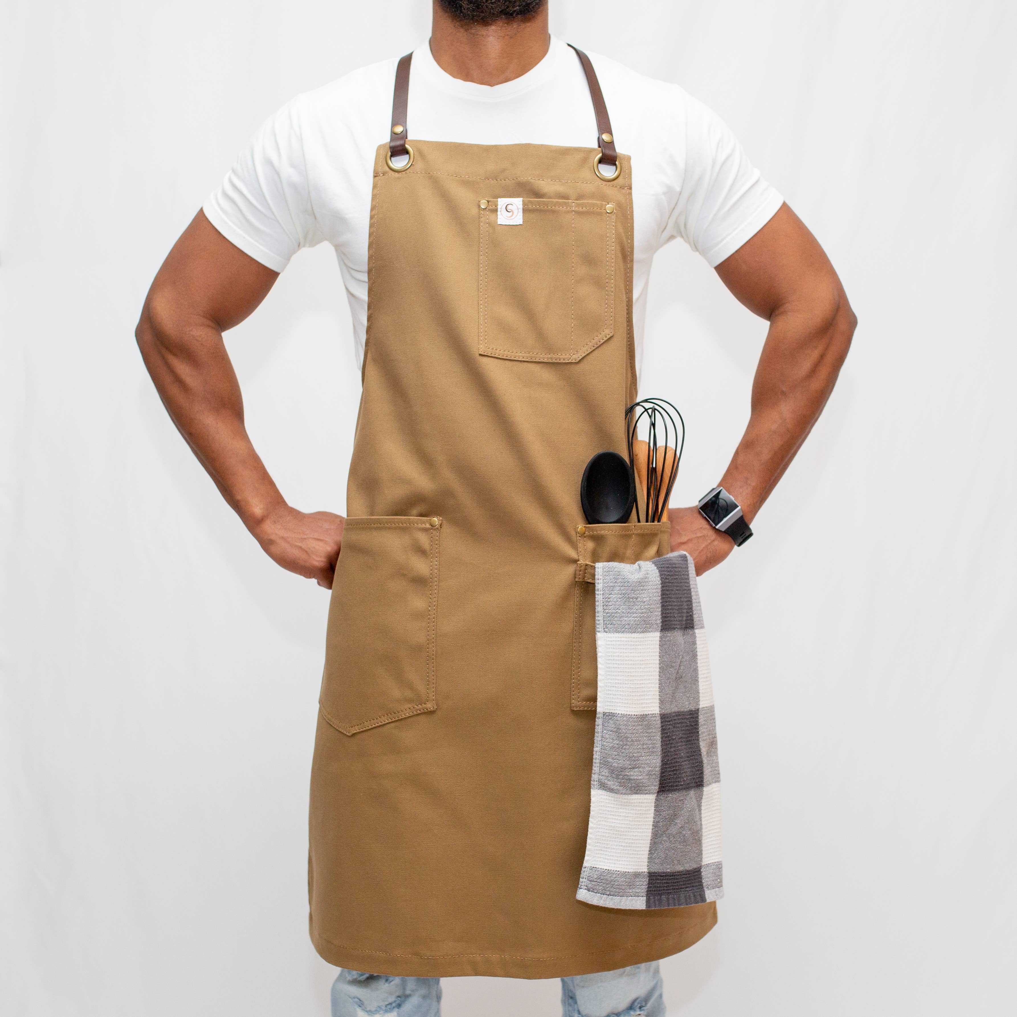 Chef's Satchel - Wholesale Apron - Cross Back Leather Canvas Apron - 25 Unit2