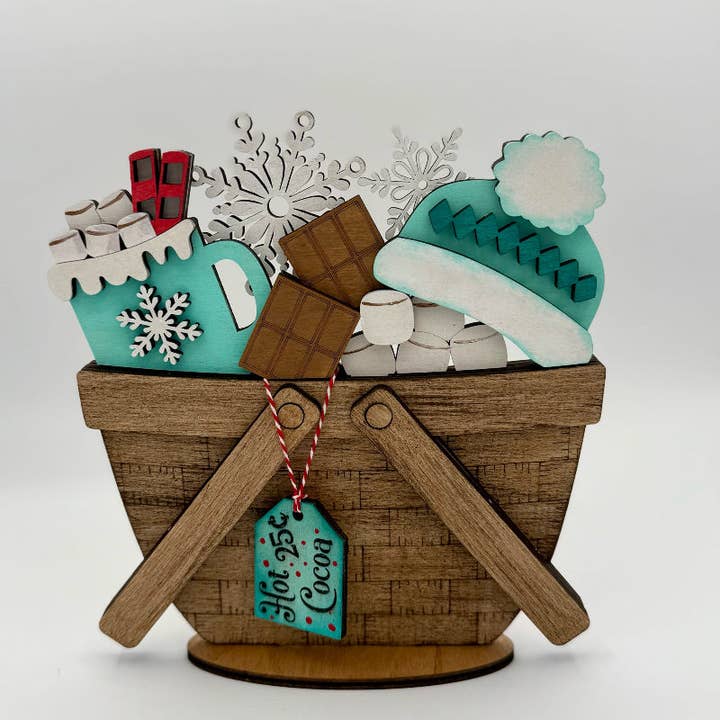 Cocoa Basket Changeable 3D LASER PROJECT G261 for wholesale by Paisley Grace Makery