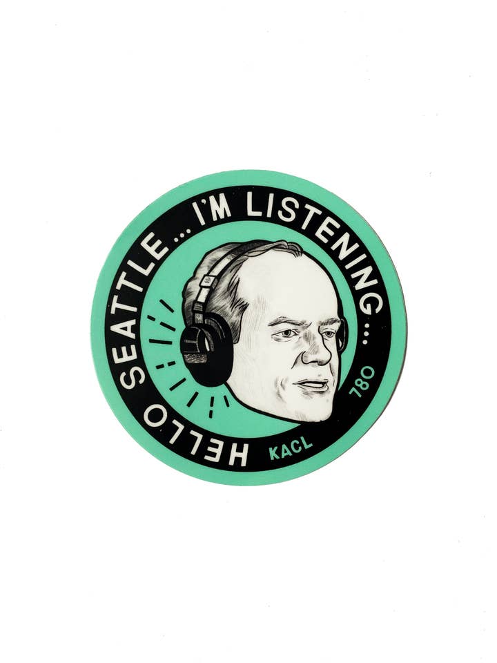 Frasier Crane 3" Vinyl Sticker for wholesale by Jillian Kaye Art