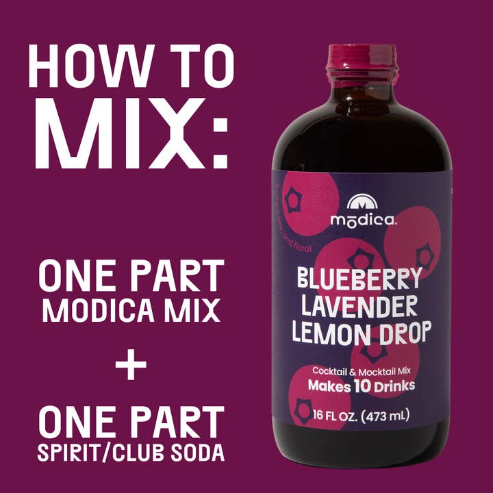 Modica Cocktail & Mocktail Mixers - Wholesale Cocktail Mix/Syrup - Blueberry Lavender Lemon Drop Cocktail & Mocktail Mix + Kit3