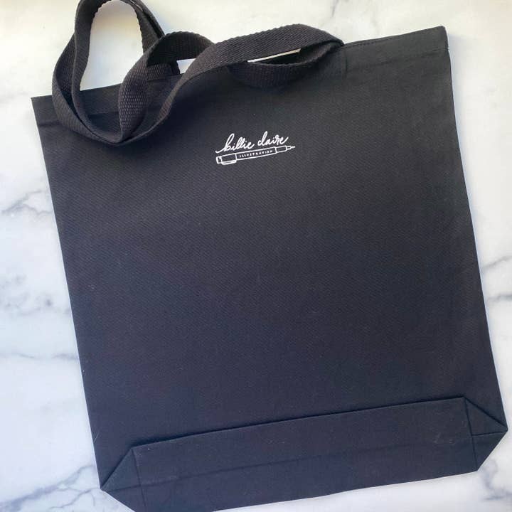 Billie Claire Illustration (Handmade) - Wholesale Tote Bag - Unisex - Tote Bag - Richmond, Virginia CSX A-Line Bridge (Black)4