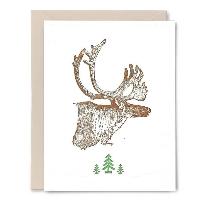 Tarjeta con forma de reno, juego de 6 en caja para venta al por mayor de Apricity Press