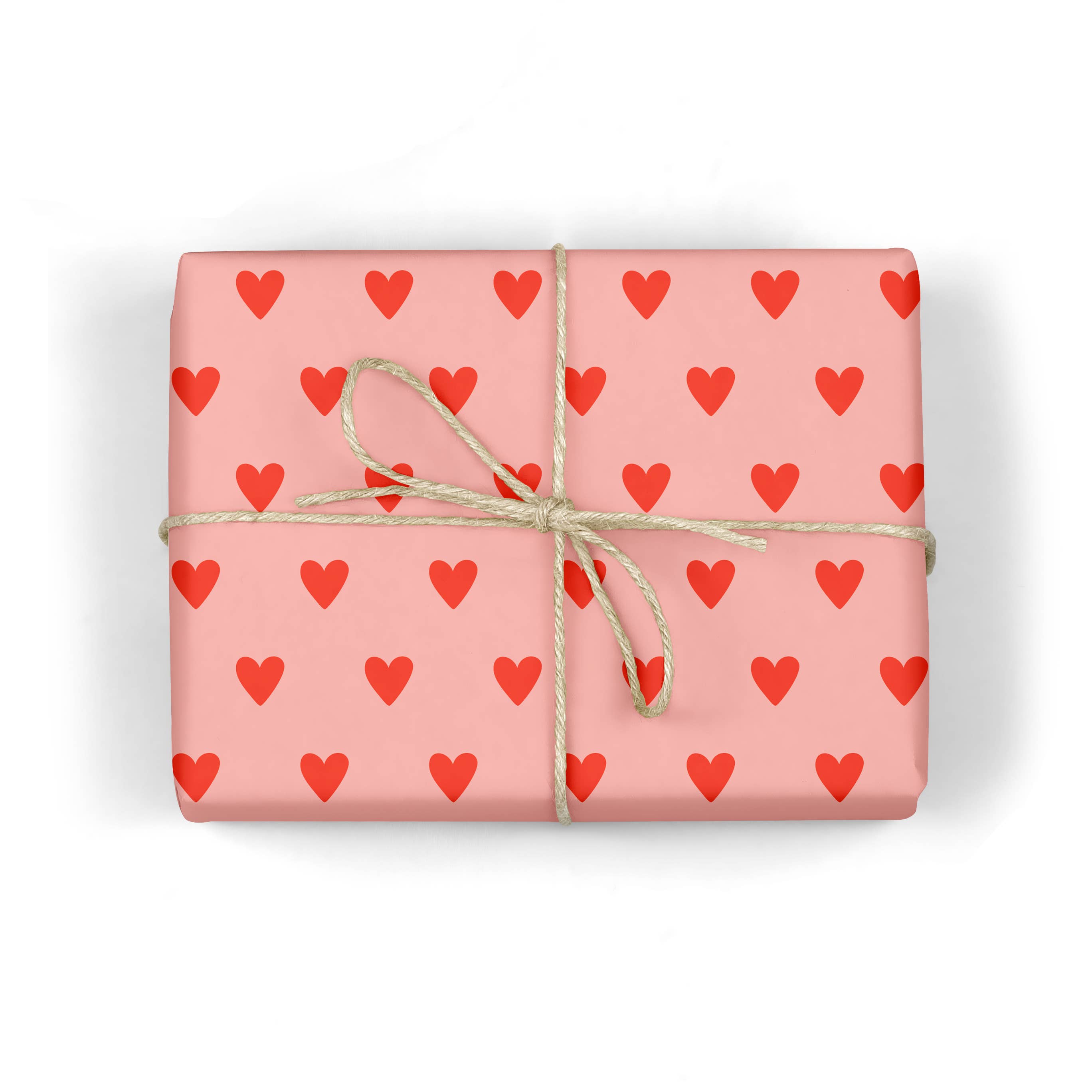 MELLOWWORKS - Wholesale Wrapping Paper Roll - RED HEARTS VALENTINES Gift Wrap (ROLL)