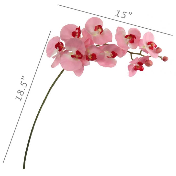 Larksilk - Wholesale Artificial Flowers - 34" Phalaenopsis 9 Flowers, 3 Buds - Pink - 12 Pieces1