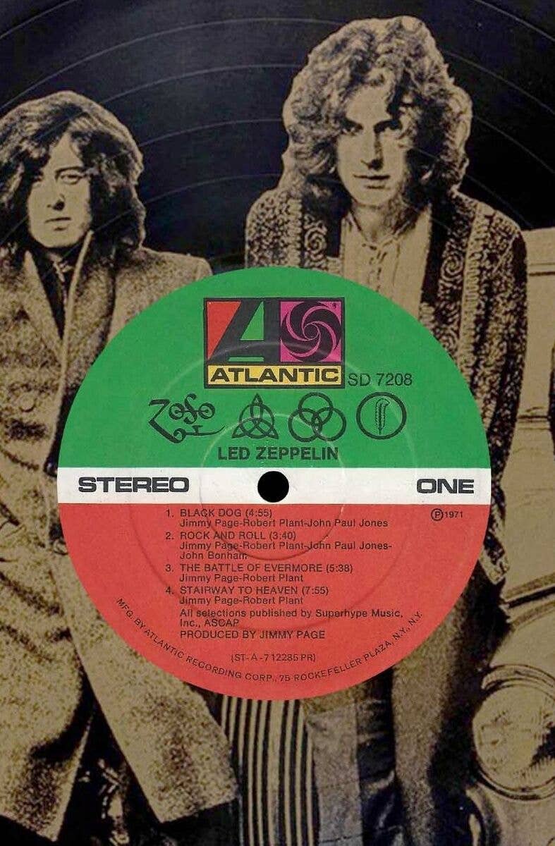 Gold Record Outlet – wholesale Dimensionell/3D-väggkonst – Led Zeppelin Trappa Till Himlen 12" Svart Vinyl Lp Laser Etc1