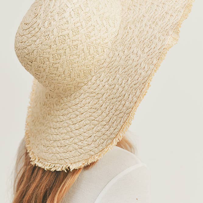 Hana - Wholesale Straw Hat - Women's - Solid Floppy Sun Hat