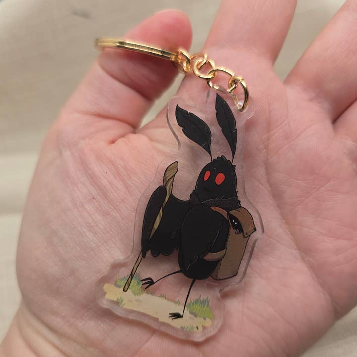 Hiking Adventure Mothman Keychain for wholesale by Salt Birch