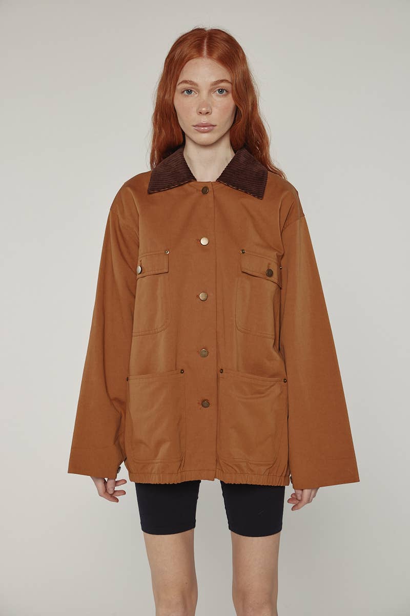 Brown Cotton worker jacket for wholesale on Faire1