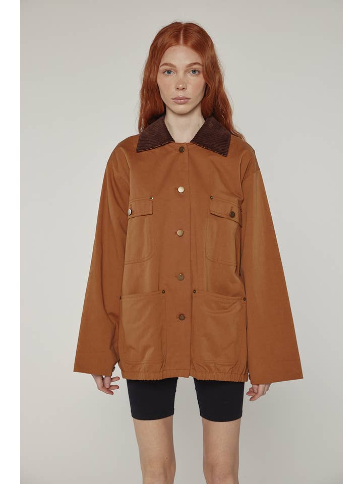 Brown Cotton worker jacket for wholesale on Faire1