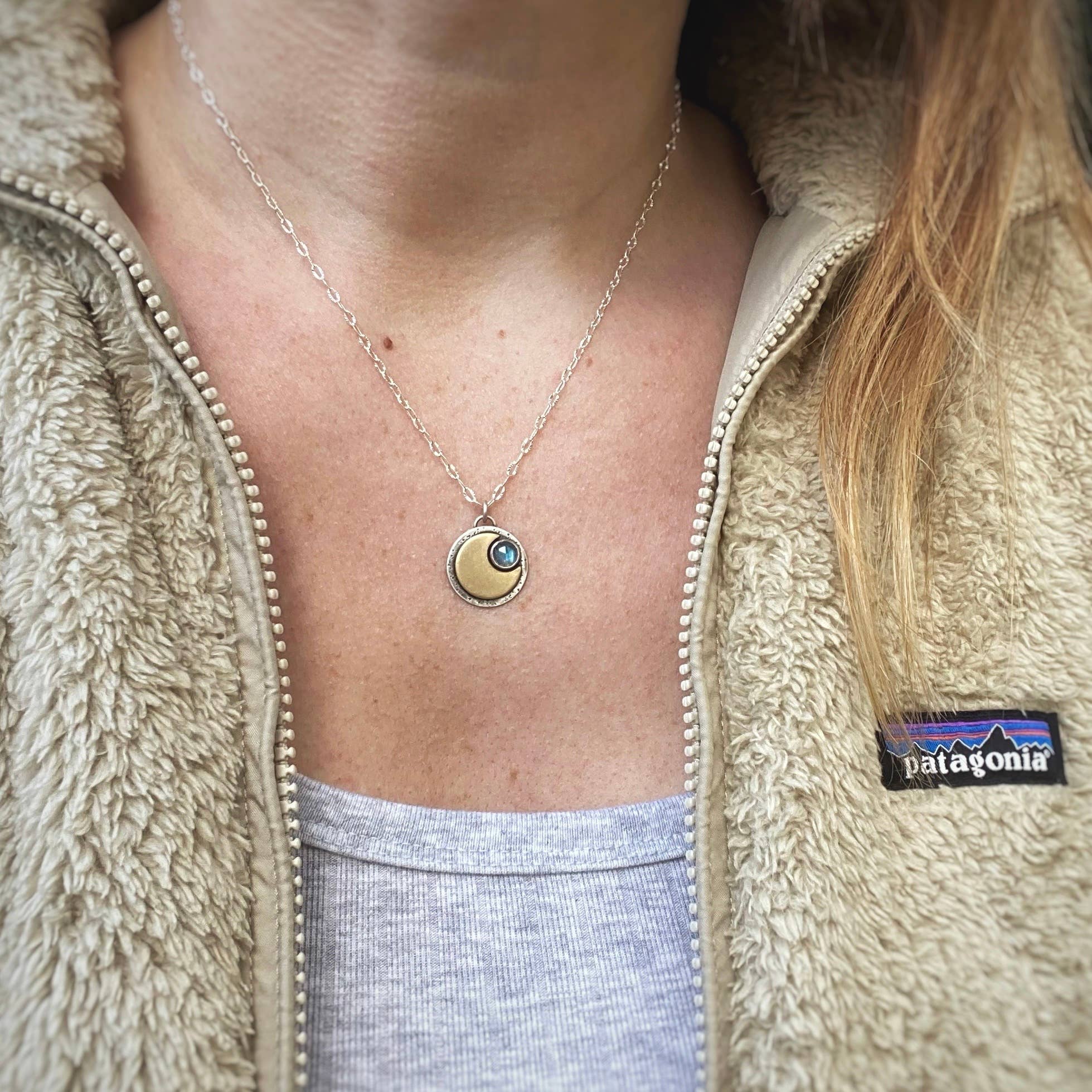 Blue and Blue - Wholesale Pendant/Charm Necklace - Mini Moon Necklace - Labradorite4