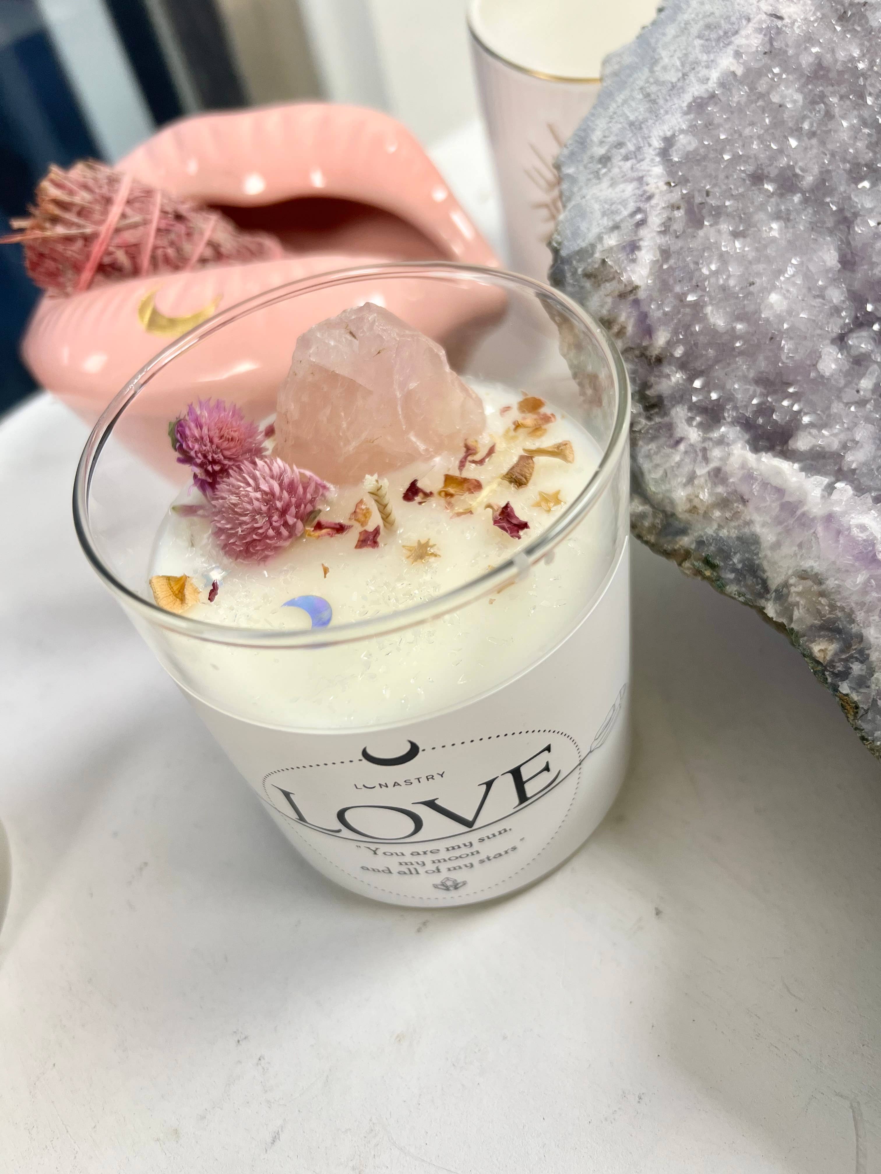 Lunastry - Wholesale Jar/Filled Candle - Love Crystal Candle1
