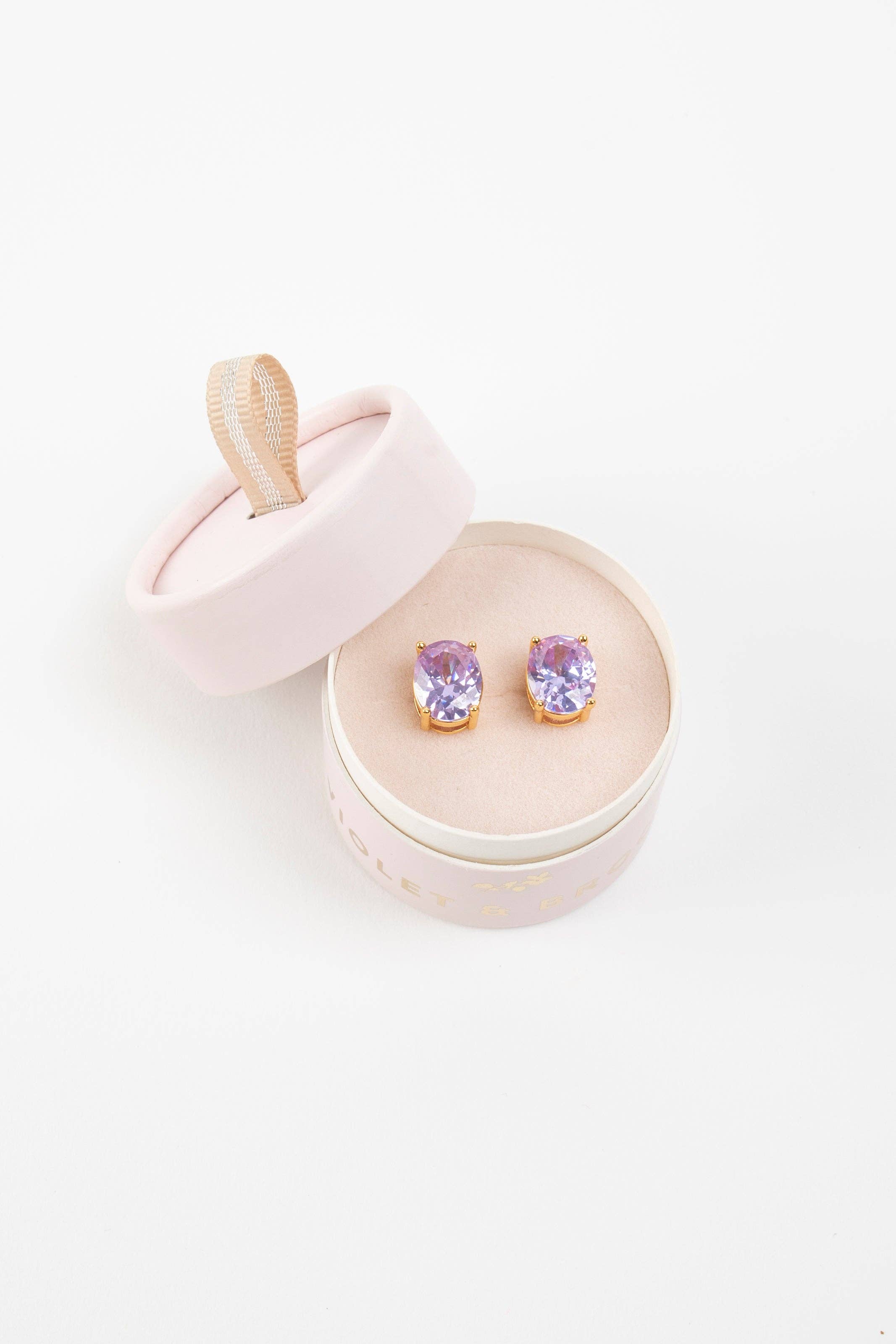 Violet & Brooks - Vente Clous d'oreille - Boucles d'oreilles à tige en cristal étincelant Mia4