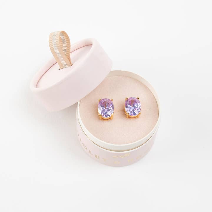 Violet & Brooks - Vente Clous d'oreille - Boucles d'oreilles à tige en cristal étincelant Mia4