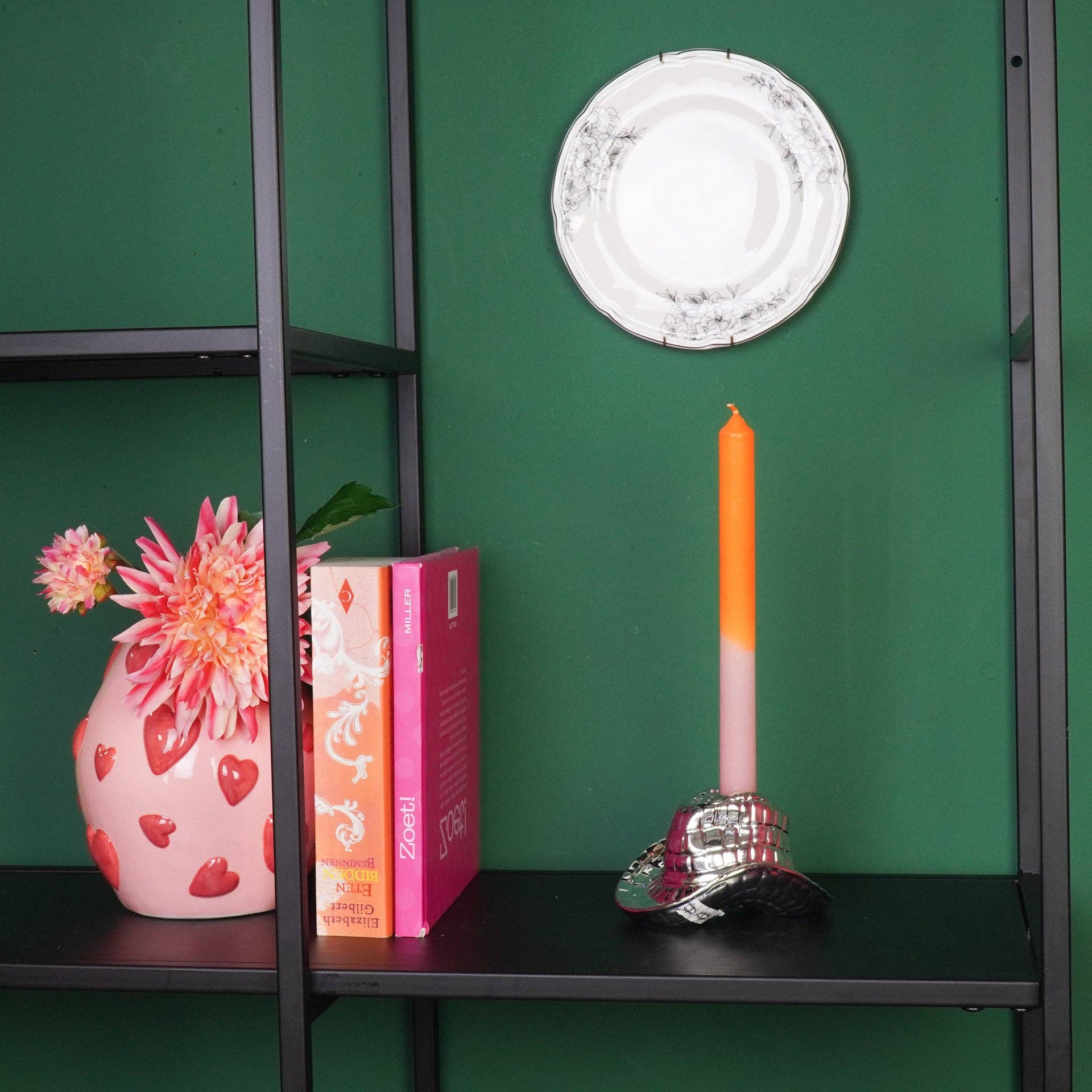 Housevitamin bv - Wholesale Candle Holder - Candle Holder - Cowboy Hat - Ceramic- Silver -13,5x11x7 cm3