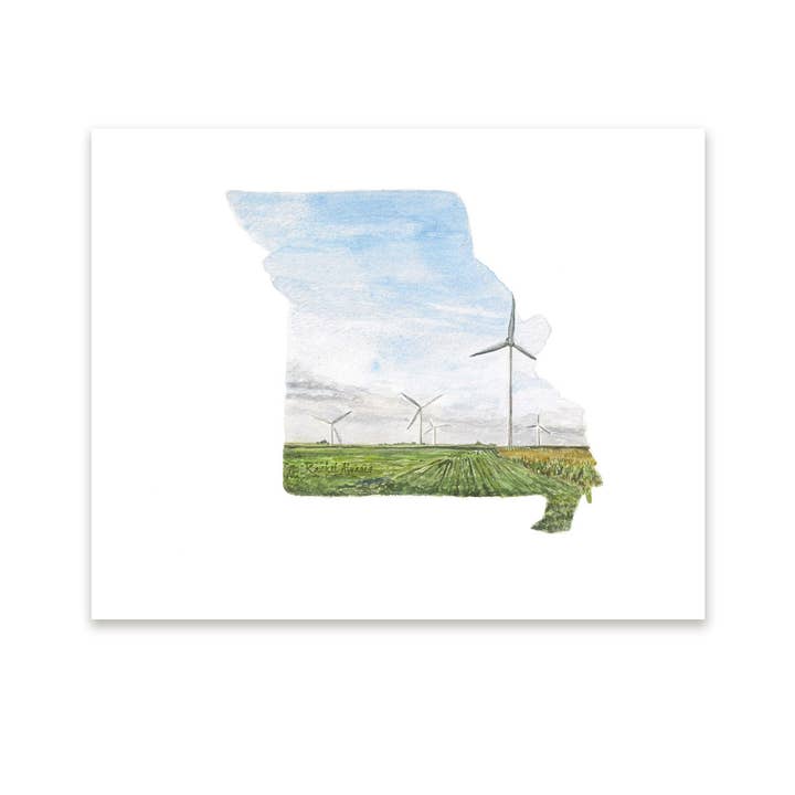 Missouri State Map Art Print for wholesale by Rachel Alvarez Art