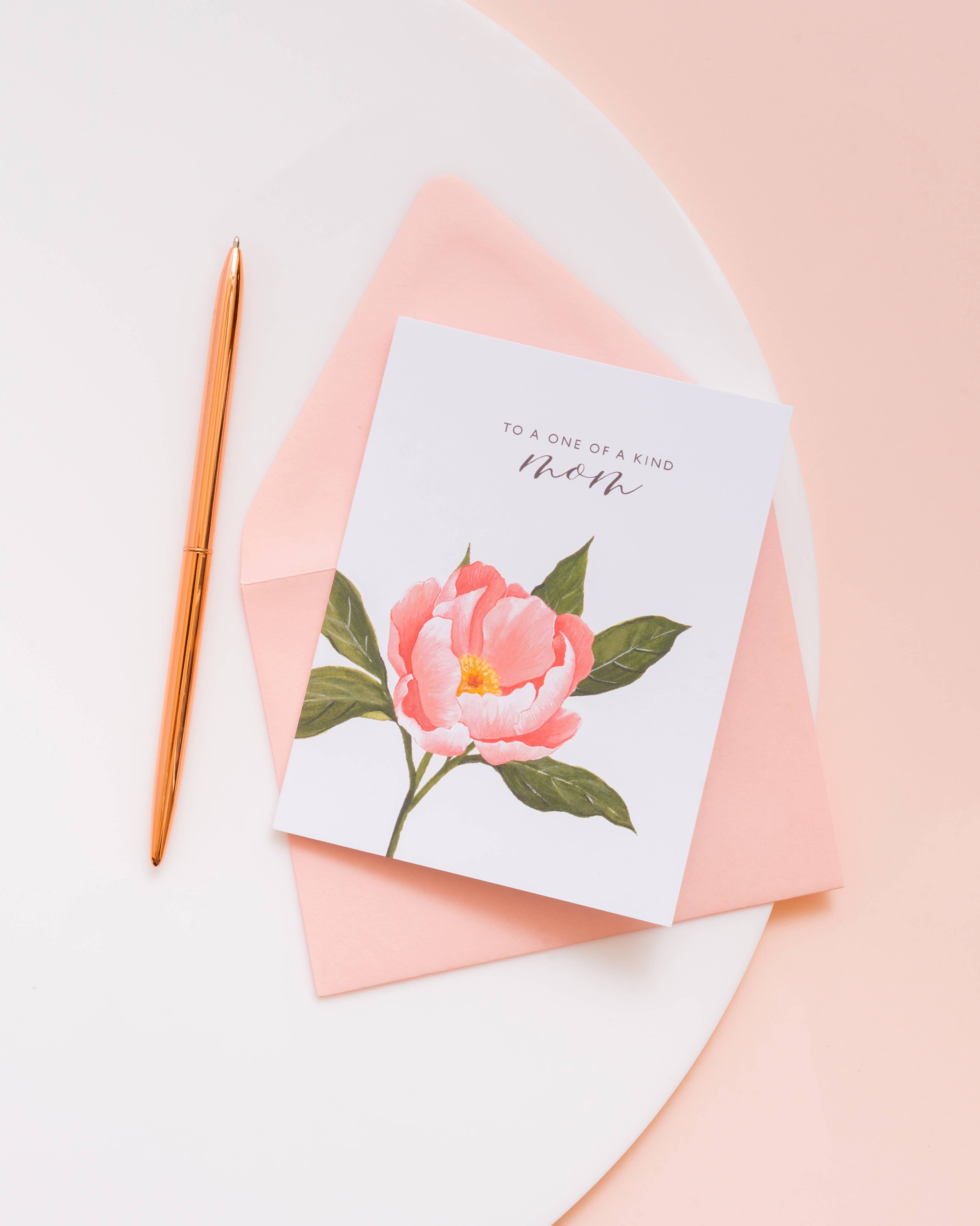 Isabella MG – Engroshandel Morsdagskort – En af en slags mor pæon - Mors dag-kort1