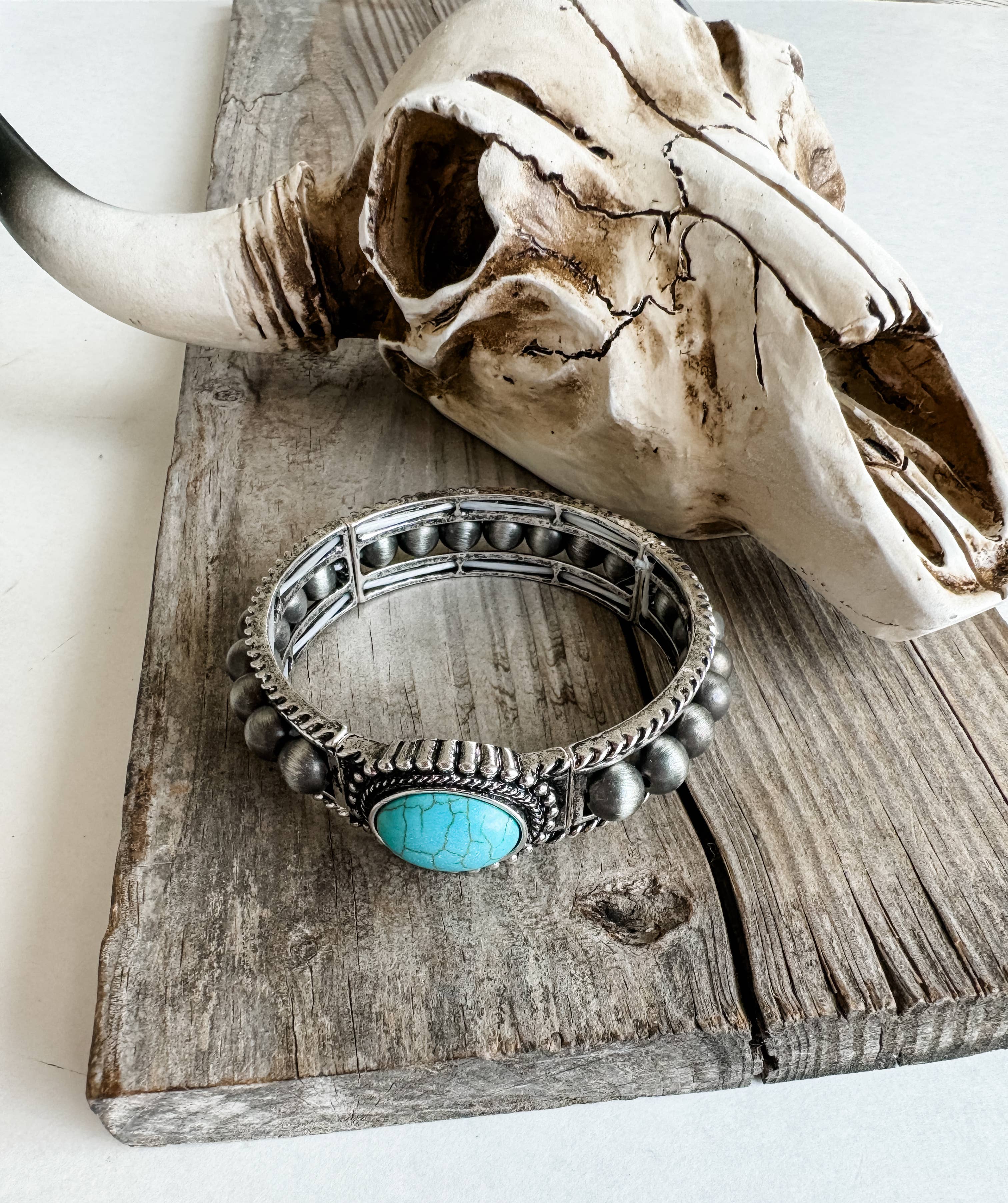 Boho Ranch Shop - Wholesale Beaded Bracelet - Navajo Style Pearl Stone Stretch Bracelet3