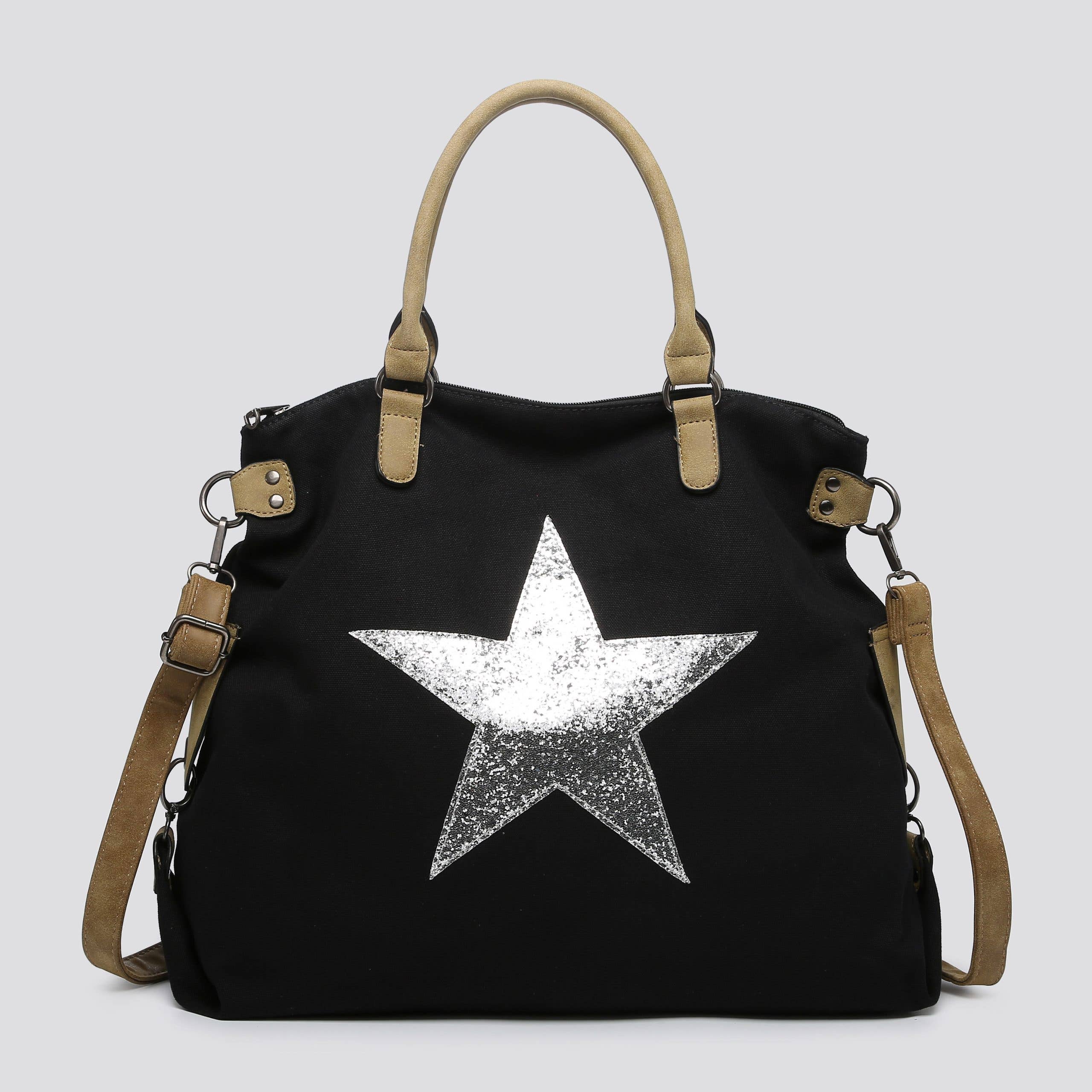 House of Milano - Wholesale Tote Bag - Women's - 2253 Large Canvas Star Bags0
