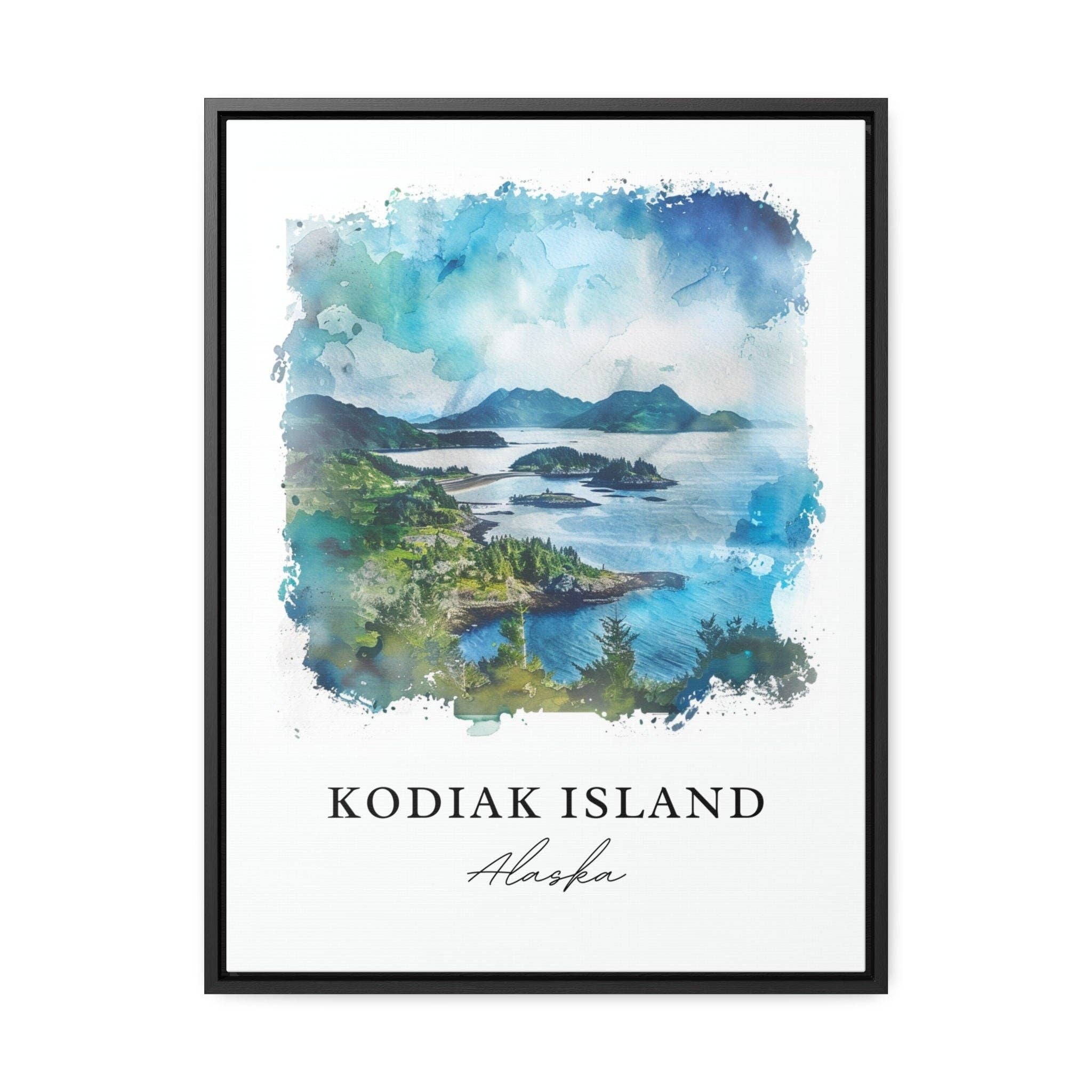 Premium Travel Art - Wholesale Art Print - Kodiak Island Wall Art, Kodiak Alaska Print, Kodiak Island Watercolor, Kodiak Alaska Gift,4