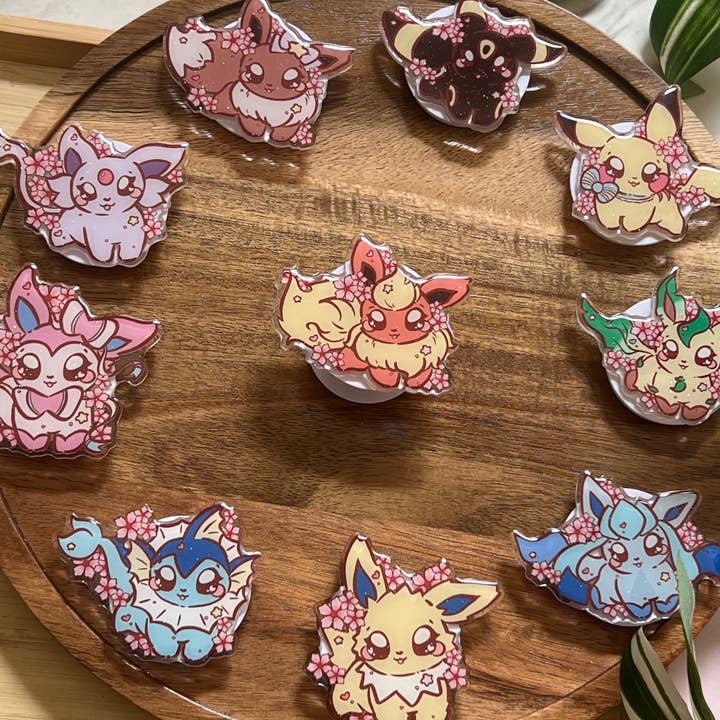 Peony Lee Art - Wholesale Phone Grip - Cherry Blossom Elemental Evolutions Glitter Epoxy Acrylic Phone Grips3