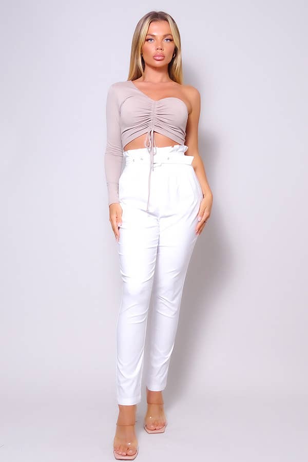 IVORY BELLA PAPERBAG TROUSERS for wholesale on Faire1