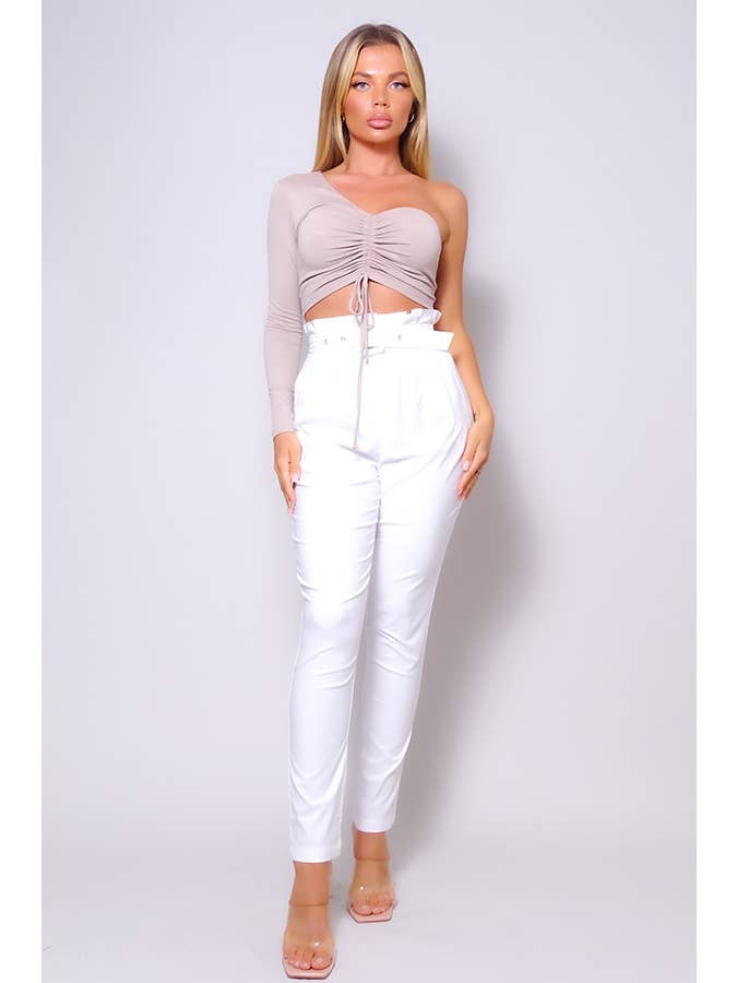 IVORY BELLA PAPERBAG TROUSERS for wholesale on Faire1