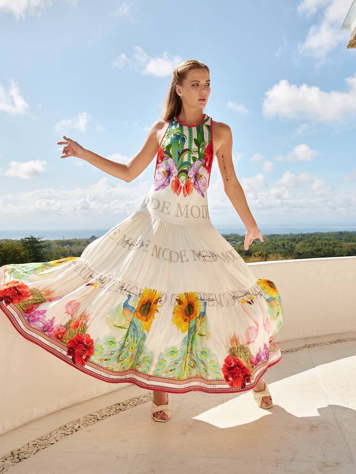 MACKENZIEMODE - Wholesale Dress – Women's - Flamingos Maxi5