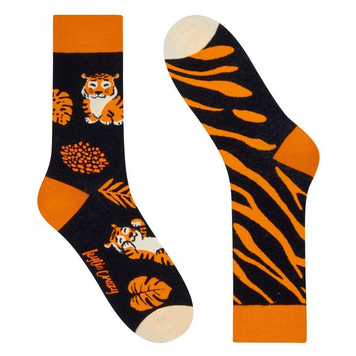 KYLIE CRAZY - Wholesale Socks - Unisex - DESIGUAL cotton socks, long women's and men's Tiger