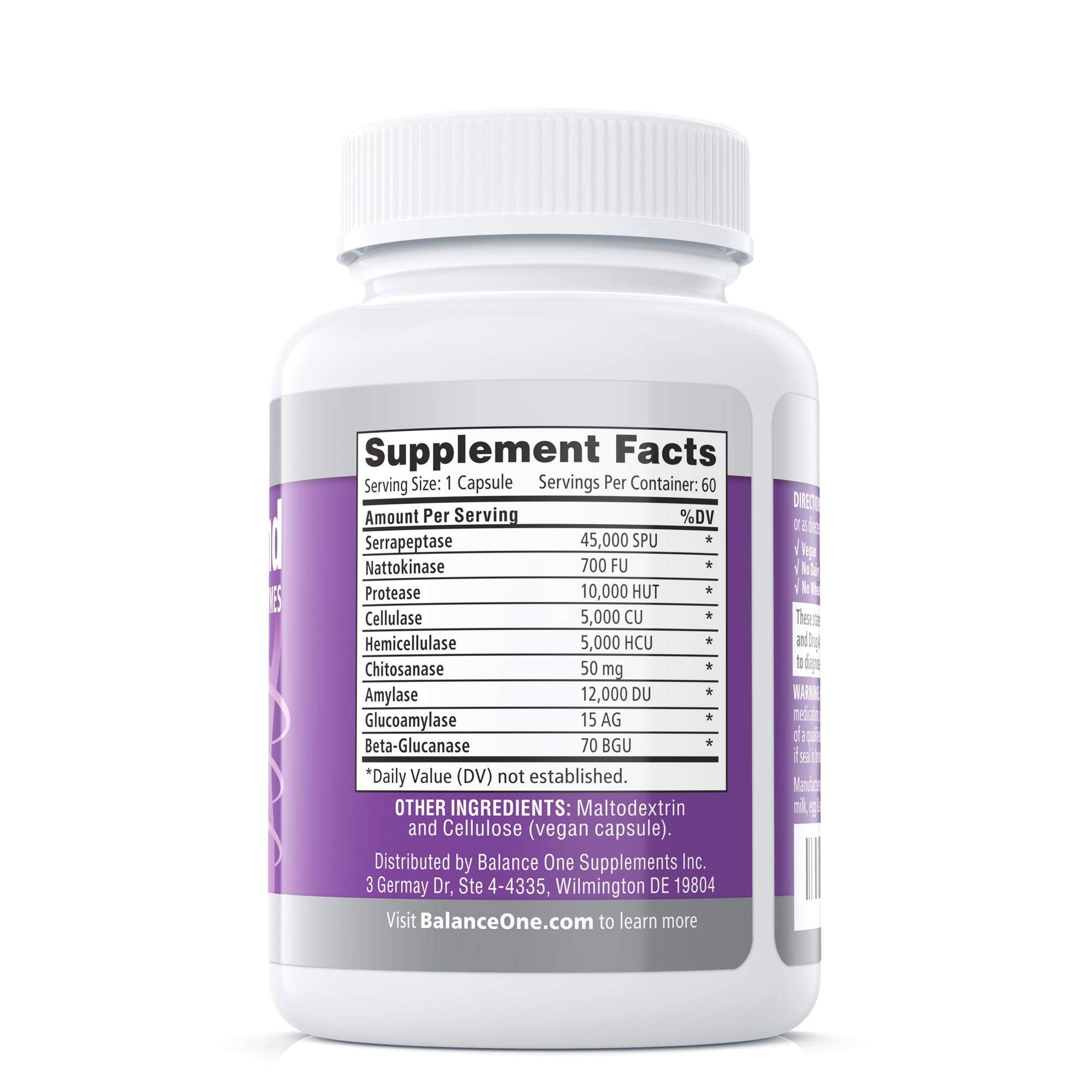 Balance One Supplements - Wholesale Oral Supplement/Vitamin - SerraDefend – Enzyme Support for Inflammation & Biofilms8