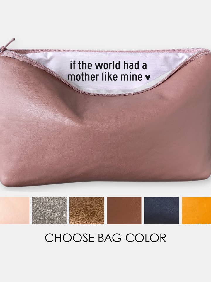 'Mother Like Mine' Faux Leather Pouch - Gift for Mom for wholesale by Shop Sandra Smith